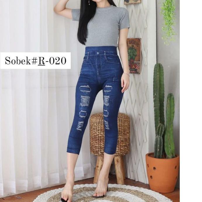 Quần Legging Giả Jean Rách 7per8 (Bán Trong Mờ) Nhập Khẩu Xx 03 >