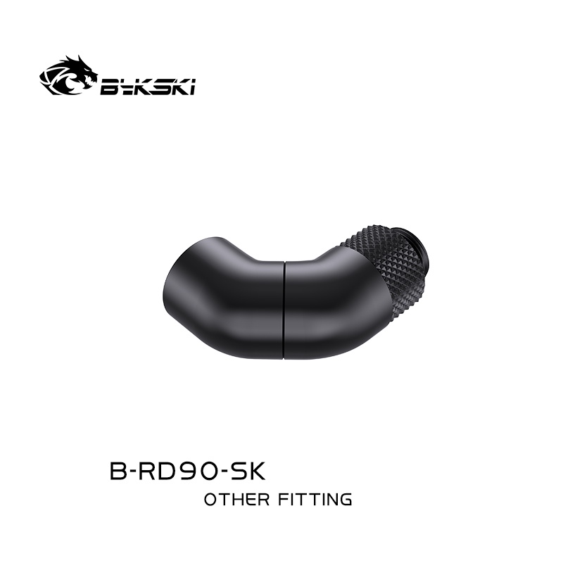 Fitting tản nhiệt nước custom fit snake 90 3 đoạn Bykski B-RD90-SK