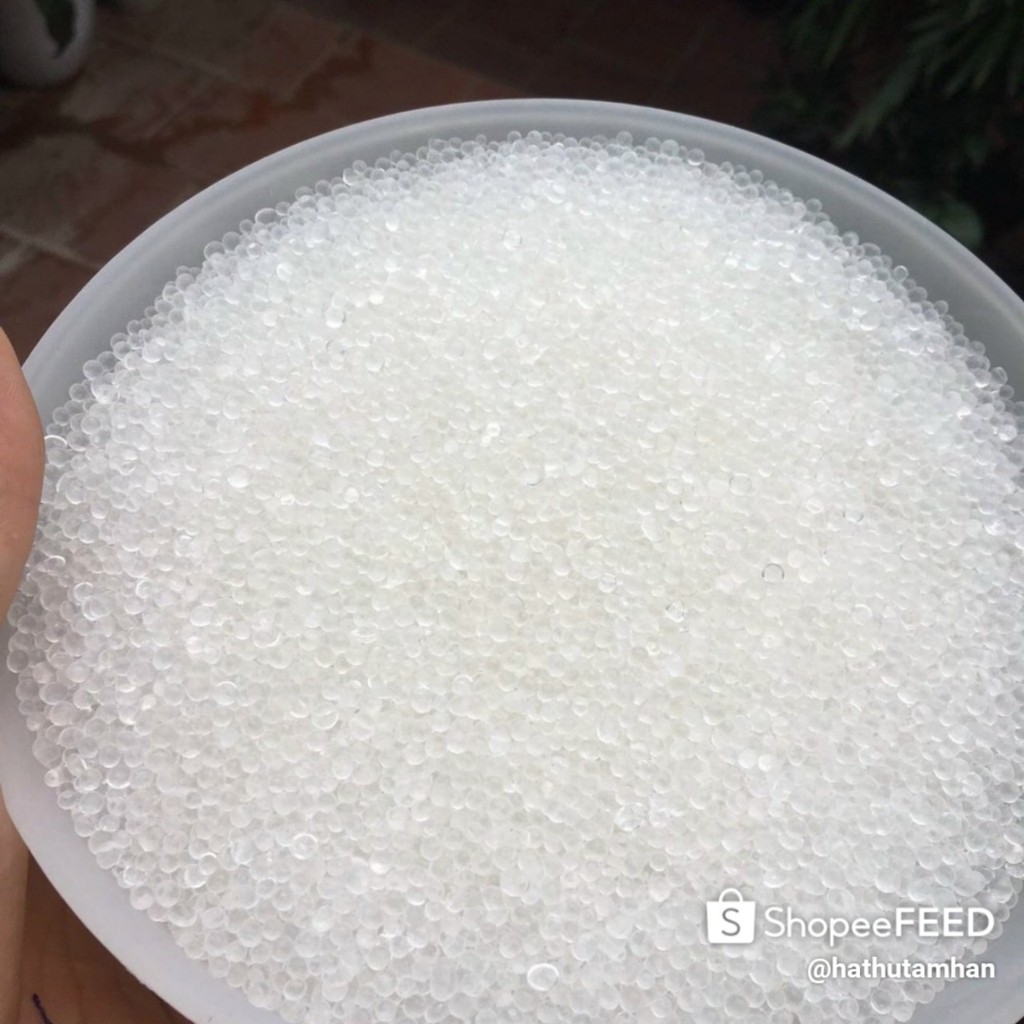 Túi 1Kg hạt hút ẩm, chống ẩm Silica gel đa năng màu trắng  TẶNG 10 TÚI VẢI.