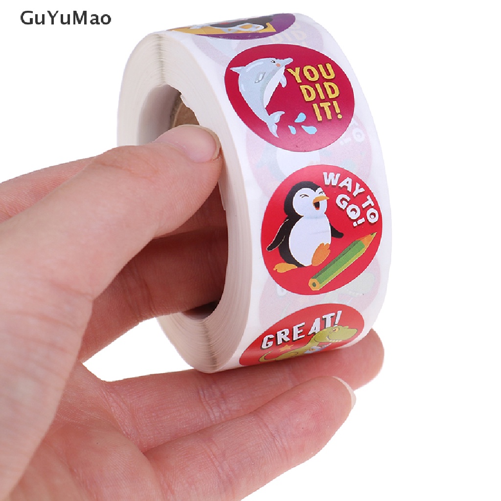 Cuộn 500 Miếng Dán Khen Thưởng Hình Động Vật Dễ Thương Cho Bé