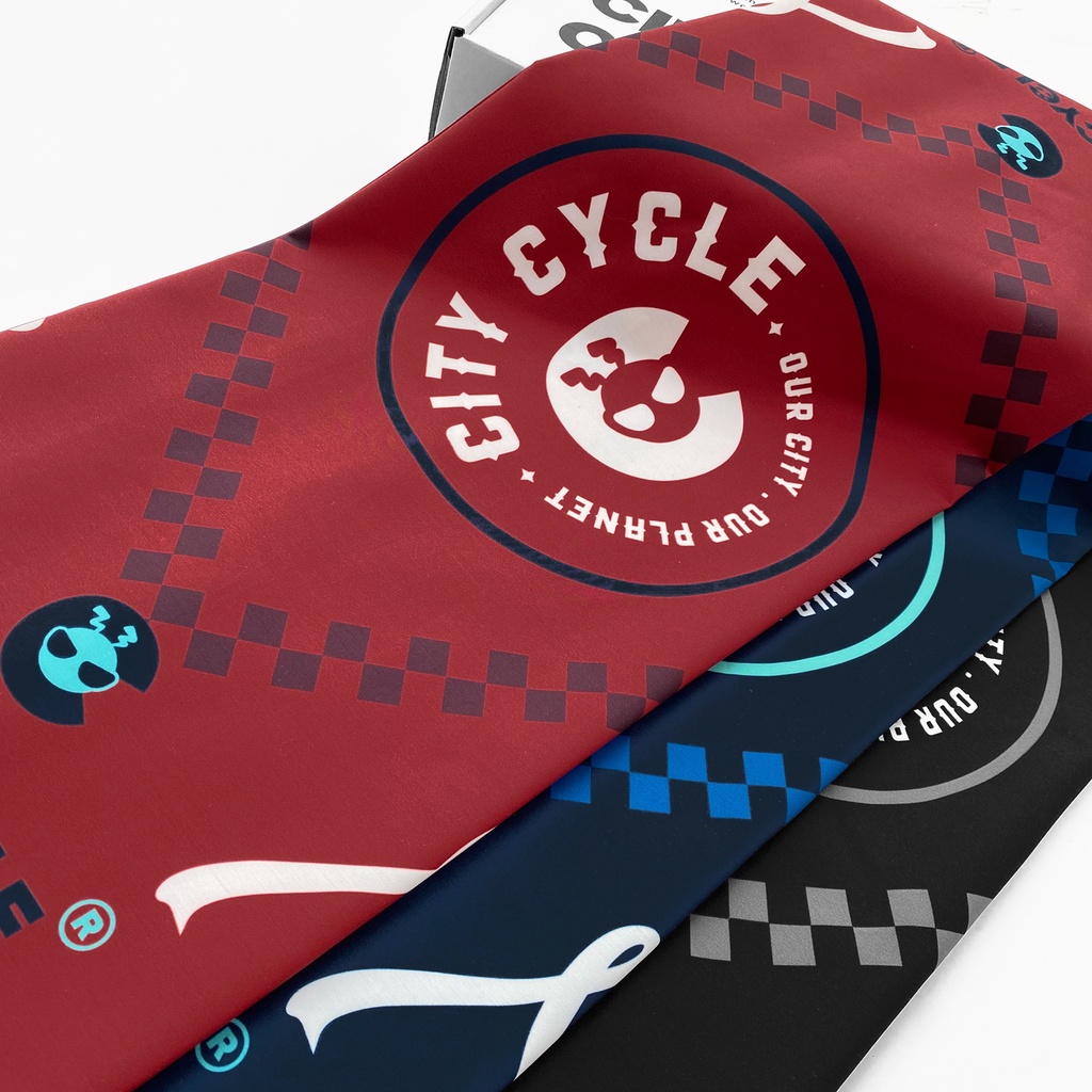 Khăn Bandana phối hoạ tiết City Cycle - Khăn Turban vuông nam nữ Local Brand