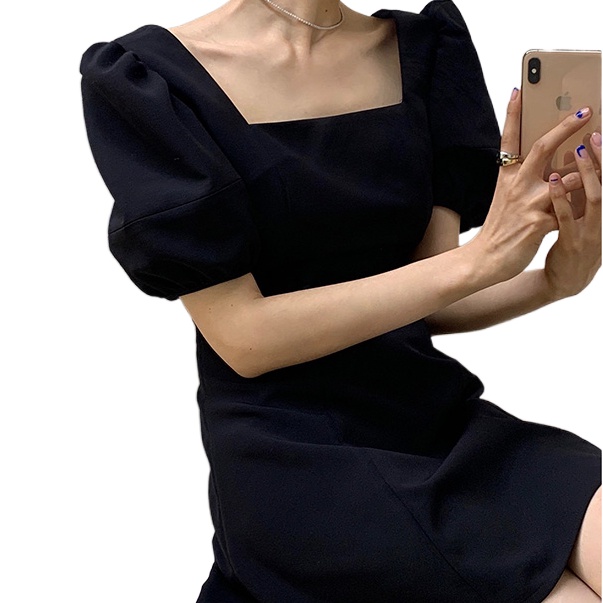 Đầm PERTY dáng ngắn phong cách retro Pháp thời trang mùa hè cho nữ