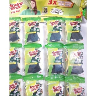 Combo 6 Miếng Cước Cọ Chùi Rửa 3M Scotch Brite siêu sạch có mút