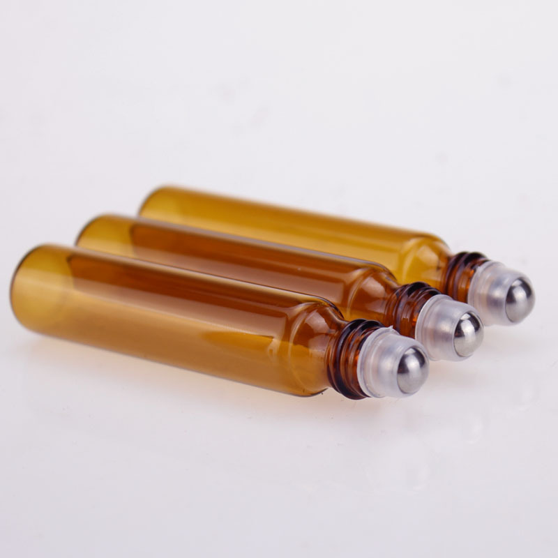 DOTERRA Lọ Thủy Tinh Rỗng 10ml Đựng Nước Hoa Màu Nâu Hổ Phách Có Đầu Lăn Kim Loại