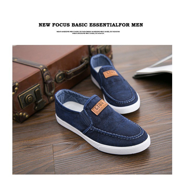 Giày Lười Vải Jean Thời Trang - Màu Xanh Đậm | BigBuy360 - bigbuy360.vn