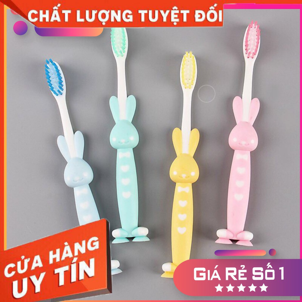 SET 4 bàn chải lông mềm cho trẻ em có chân đứng hình thú dễ thương - Bộ 4 bàn chải Nhật Bản cho trẻ em