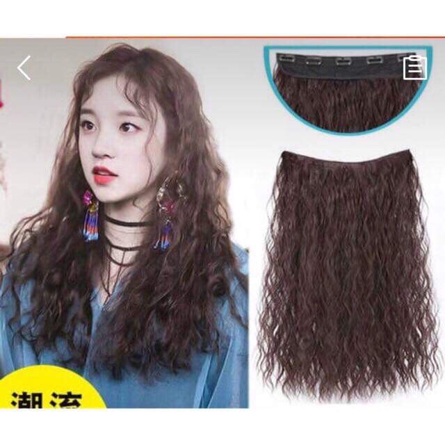 tóc giả kẹp phím xù sóng❤️Freeship-anh thật(xù mì)