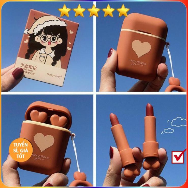 Set Son Thỏi Hengfang Airpod Thiết Kế Bắt Mắt Dễ Thương Siêu Lì Mềm Mịn Thơm Hàng Chuẩn Nội Địa Trung KING DC | BigBuy360 - bigbuy360.vn