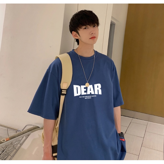 Áo Thun Tay Ngắn Dáng Rộng In Chữ Phong Cách Hàn Quốc Thời Trang Mùa Hè Cho Nam Size M-8XL