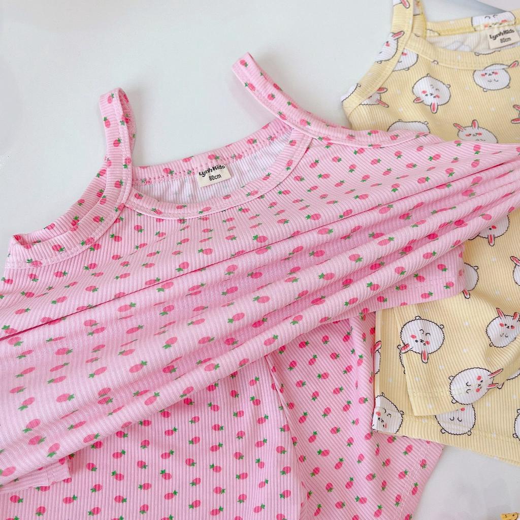 Bộ 2 dây quần đùi vải thun tăm lạnh mềm như bún cho bé gái siêu mềm mịn mát - HÀNG LOẠI 1