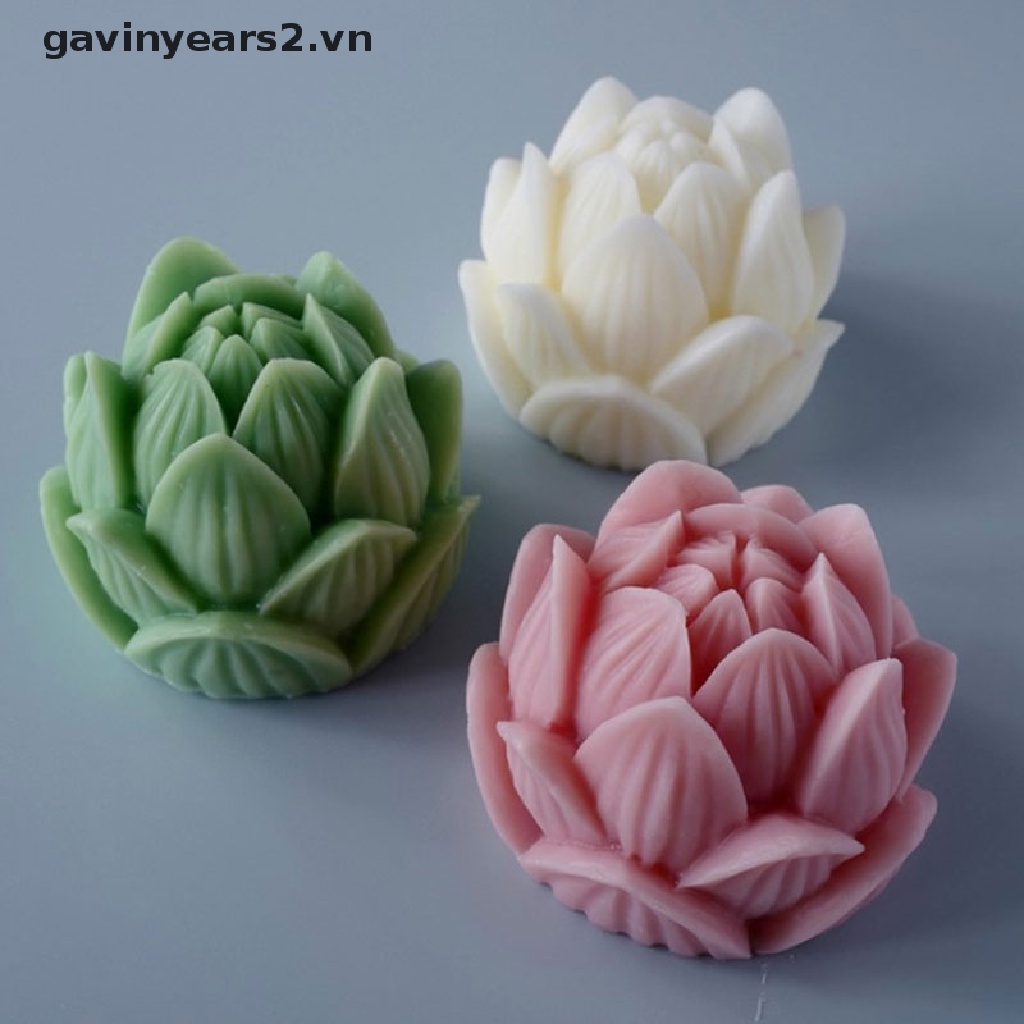 Bộ 2 Khuôn Silicone Hình Hoa Sen 3D