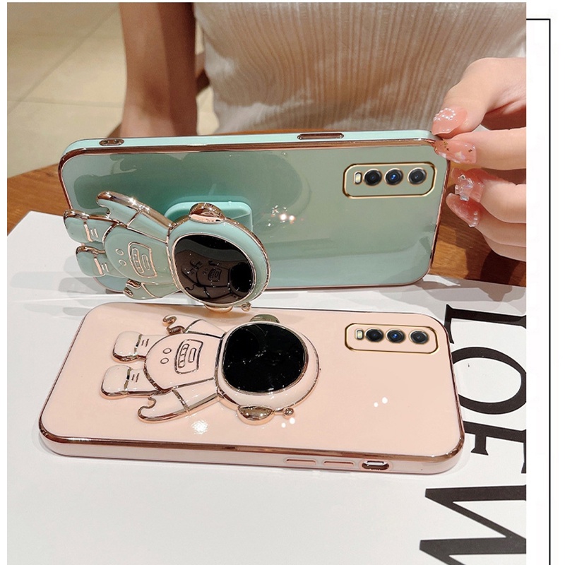 Ốp Điện Thoại Mềm Có Giá Đỡ Hình Phi Hành Gia Cho Vivo Y20 Y20S Y20i Y12s Y12A Y31 Y51 Y50 Y30 Y19 Y17 Y15 Y12 Y11