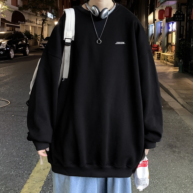 Áo sweatshirt IFNICEFUTURE tay dài họa tiết chữ cái sau lưng dáng rộng phong cách Hong Kong thời trang mới dành cho nam