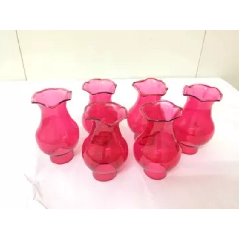 Bóng đèn,chụp đèn  thủy tinh màu Đỏ