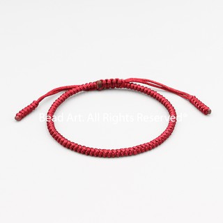 Vòng Tay Dây Thắt Chỉ Màu Phong Cách Tibet Handmade (ĐỎ ĐÔ TRƠN), Vòng Tay Phong Thuỷ, Chuỗi Hạt S50 - Bead Art