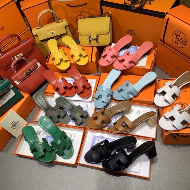 Guốc hm gót vuông super sale fullbox bill túi giấy