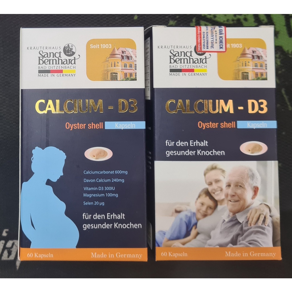 Calcium-D3 Kapseln  của Đức - Bổ sung Canxi, Vitamin D3 giúp hệ xương răng phát triển toàn diện