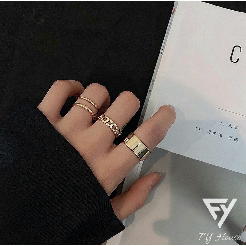 Set nhẫn 3 chiếc màu bạc F.Y HOUSE_P0ZAJ0F