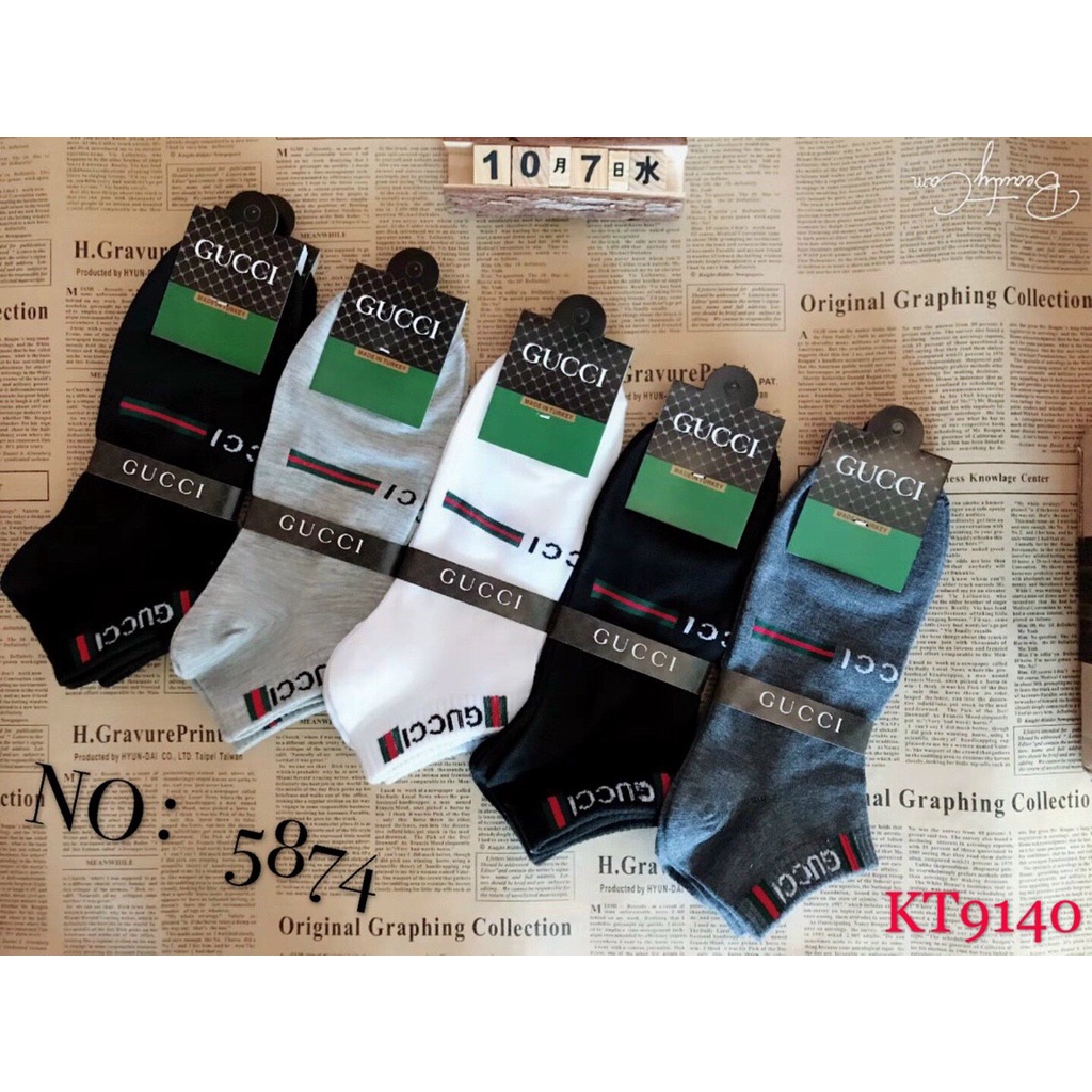 Combo 10 đôi tất gucci nam cổ ngắn - Mã: TS TV 53