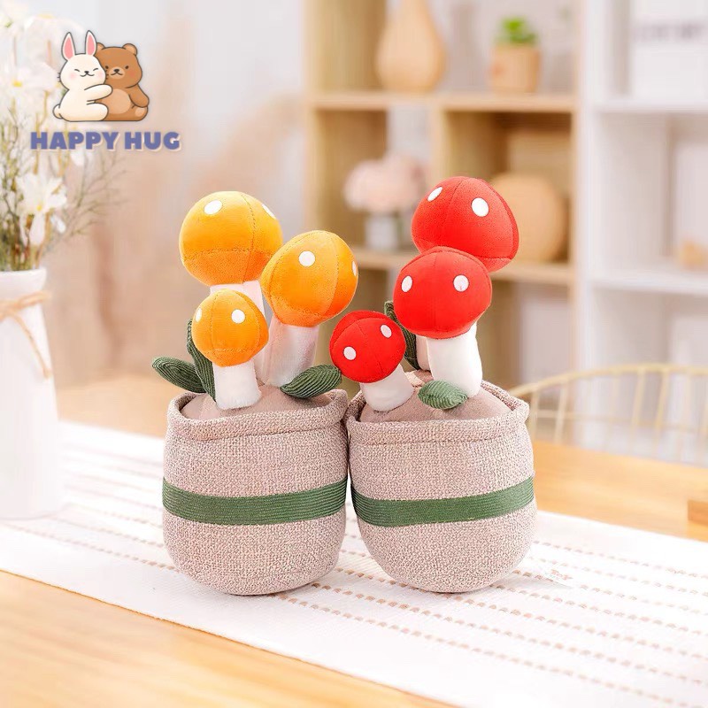 Gấu bông trang trí hình cây nấm, đồ chơi nhồi bông cho bé - Happy Hug