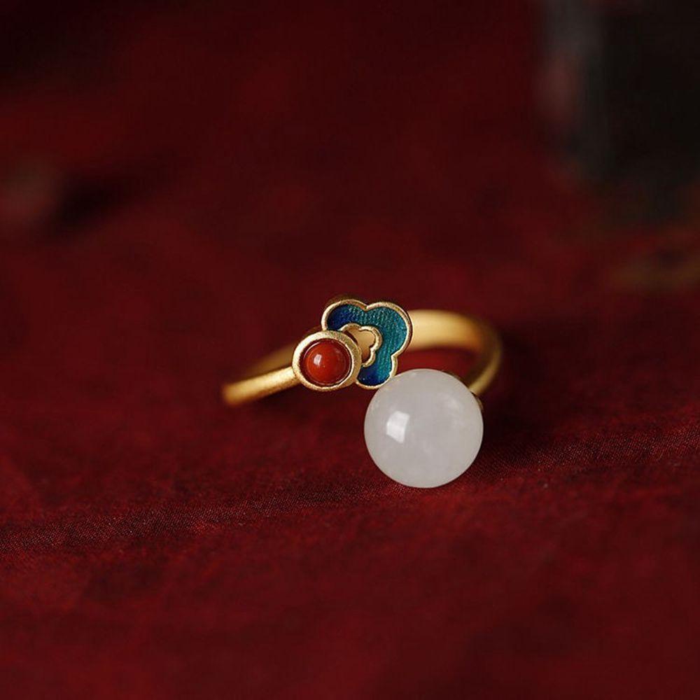 Nhẫn Hở Bằng Đồng Hình Đám Mây Kiểu Trung Hoa Cổ Điển Có Thể Điều Chỉnh Kích Thước 2Lilife