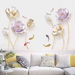 Decal dán tường Hoa thủy tinh