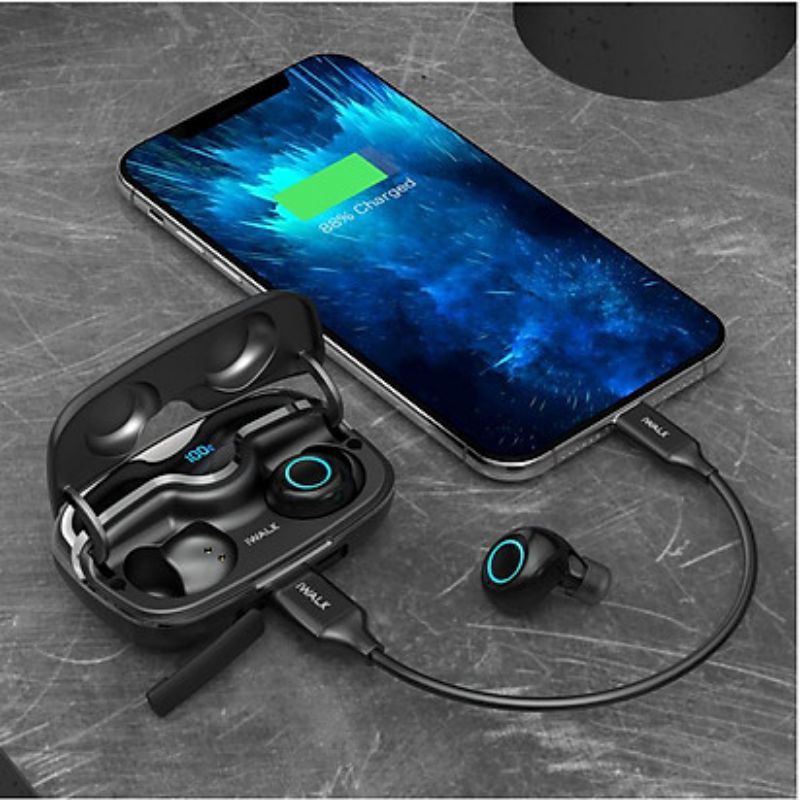 Tai nghe True Wireless iWALK Crazy Duo pin 80H BTC001