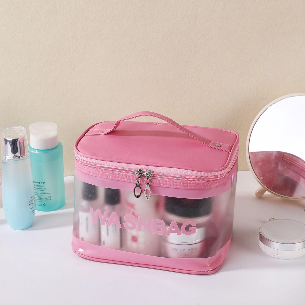 ♫DAPHNE♫ Portable Makeup Bags Reusable Travel Organizer Cosmetic Bag Toiletry Bag Women Transparent PVC Large Capacity Wash Bags/Multicolor