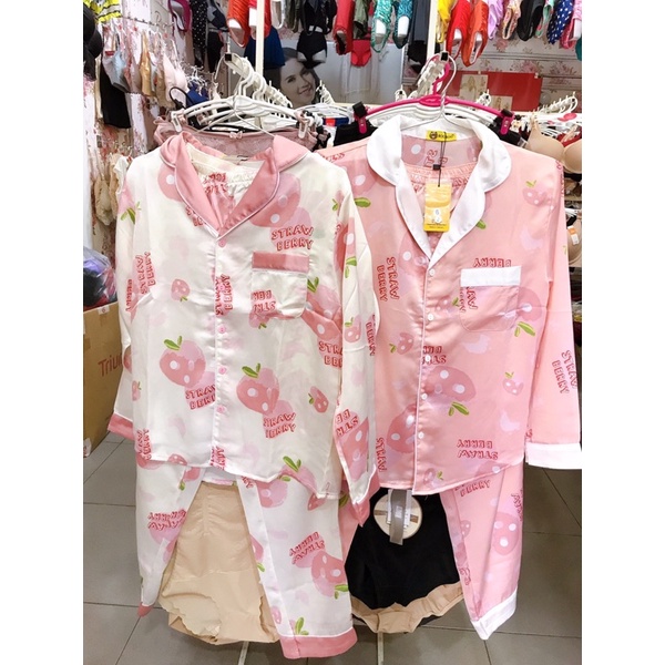 Bộ Pijama tay dài lụa Satin