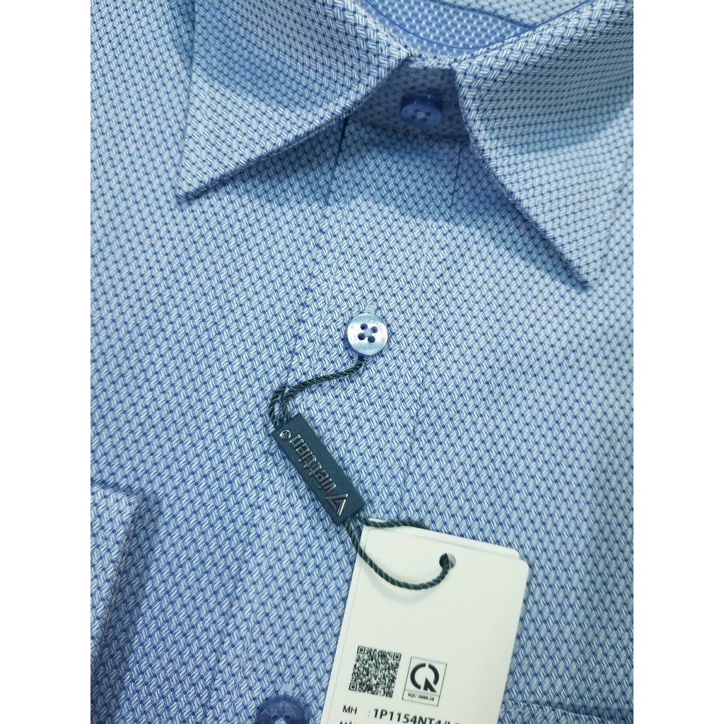 Aó sơ mi nam Việt Tiến dài tay mã 1P1154NT4  chính hãng ,cao cấp - form suông REGULAR - tà bầu ,họa tiết .SHOP HỨA