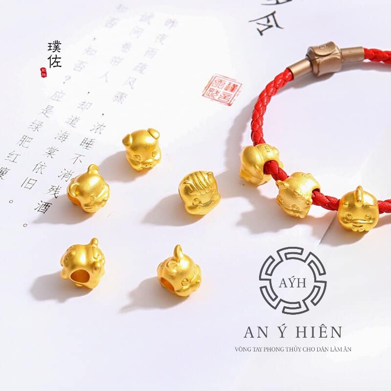 SET 5 Charm Phong thủy HongKong kèm vòng dây cước đỏ ( An Ý Hiên)