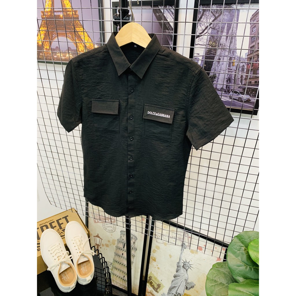 Áo sơ mi nam ngắn tay túi hộp gu xì nhiều màu | BigBuy360 - bigbuy360.vn