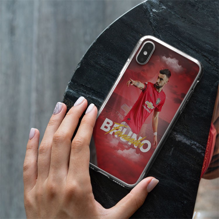 Ốp Lưng cậu thủ Bruno  ốp đt Bruno fernandes nền đỏ manchester từ Iphone 5 đến iphone 12 promax FOO20210039