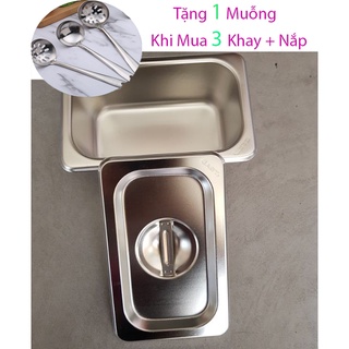 Khay inox đựng thực phẩm đựng thạch topping size gn 1/9