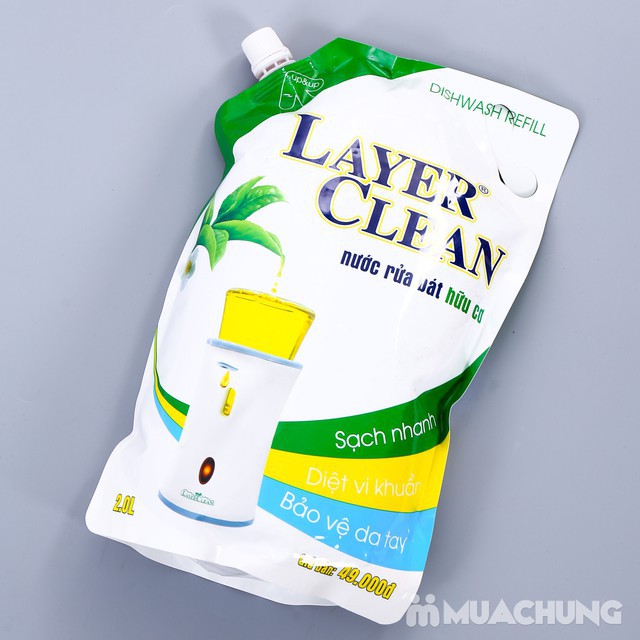 Nước rửa chén/bát HC Layer Clean hương HỒNG túi 2L
