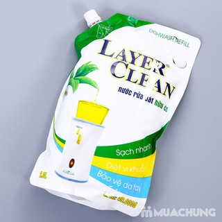 Nước rửa chén/bát HC Layer Clean hương HỒNG túi 2L