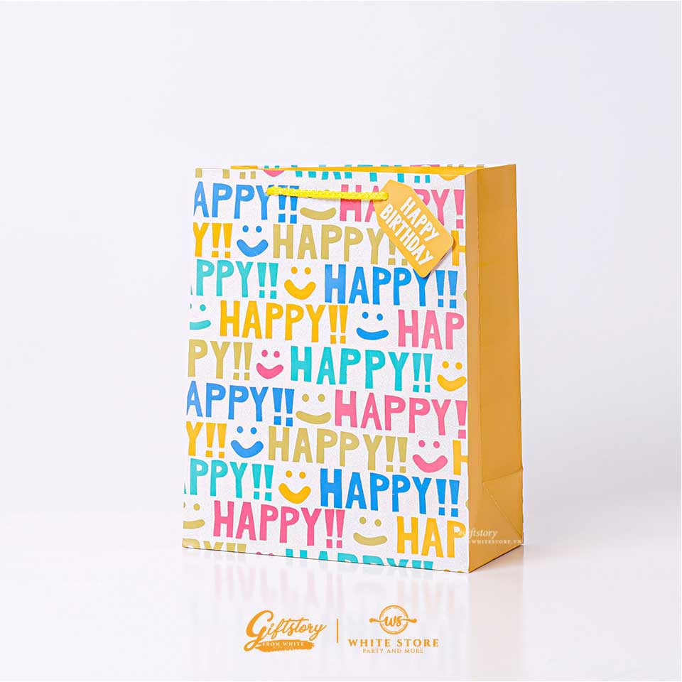 Túi Giấy Nhũ Kim Tuyến Cao Cấp HAPPY BIRTHDAY - Đựng quà tặng sang chảnh chất lượng cao cấp chỉ có tại WhiteStore.vn | BigBuy360 - bigbuy360.vn