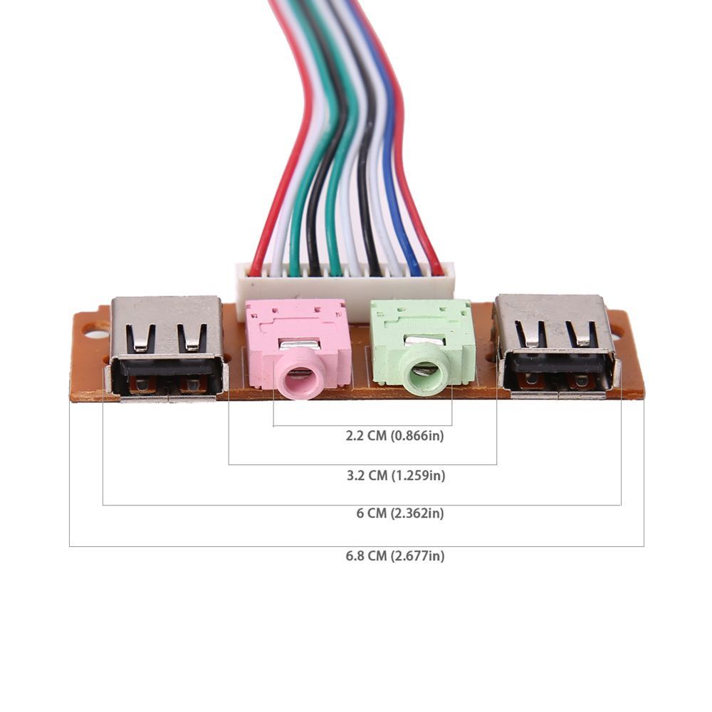 Bảng Mạch Mở Rộng Thẻ Âm Thanh 2 Cổng Usb Có Dây Cáp Nối Dài Cho Máy Tính