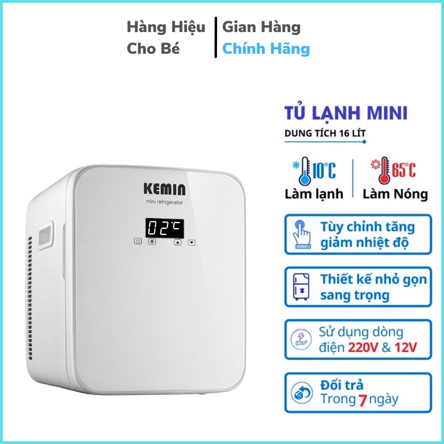 Tủ lạnh mini Kemin 16L - Có màn hình Led có thể điều chỉnh nhiệt độ, hàng chính hãng có bảo hành