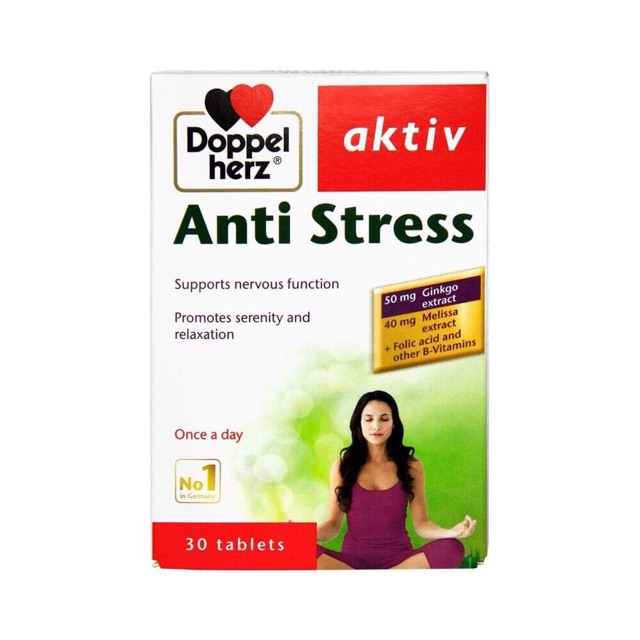 ✅ [CHÍNH HÃNG] Viên uống hỗ trợ chức năng của não, giảm căng thẳng, đột qụy Doppelherz Aktiv Anti Stress