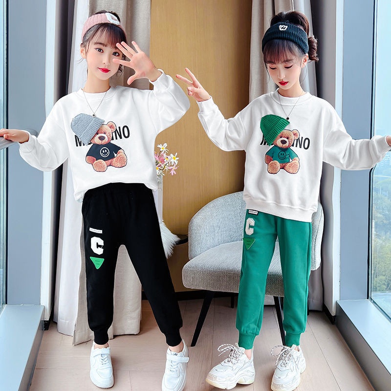 Bộ thu đông cho bé gái 14-45kg MOHINO họa tiết đáng yêu, chất nỉ dày dặn, hàng may kĩ, có 2 màu xanh và đen.MOHINO68