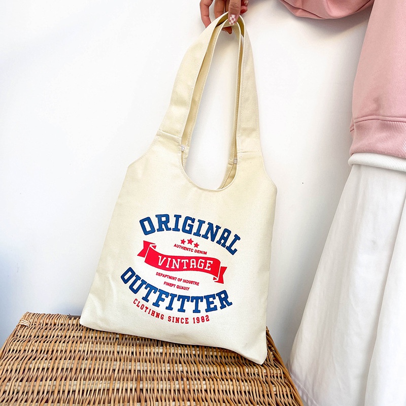 Túi tote đeo chéo - túi vải canvas liền thân phong cách Nhật Bản bánh mì Superbag668 282