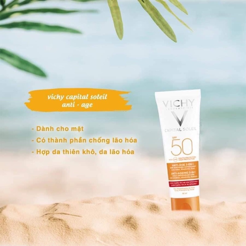 Kem Chống Nắng Vichy Capital Soleil SPF 50 Anti-Ageing 3-in-1 50ml