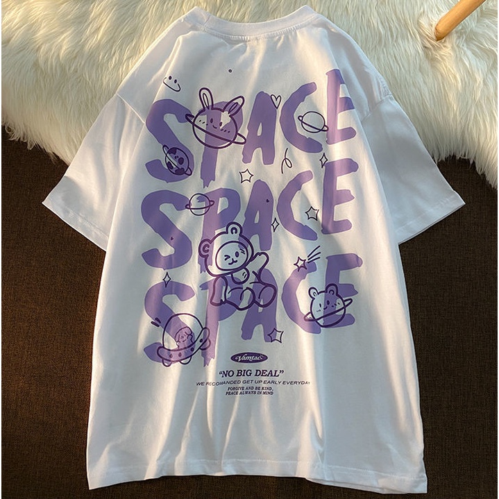 100 cotton all-match summer loose short sleeve retro Hong Kong style fashion couple wear men's and women's student short sleeve t-shirt half sleeve