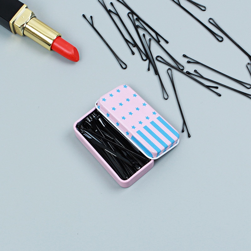 Mới Hộp Sắt Đựng Kẹp Tóc Nhỏ Gọn Tiện Dụng