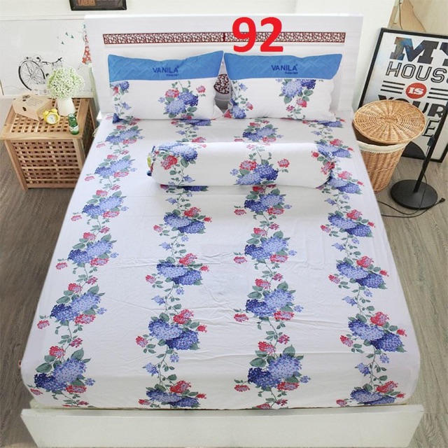Mền + Bộ drap hộp (gối 1 lớp )- size 1,6m - M92