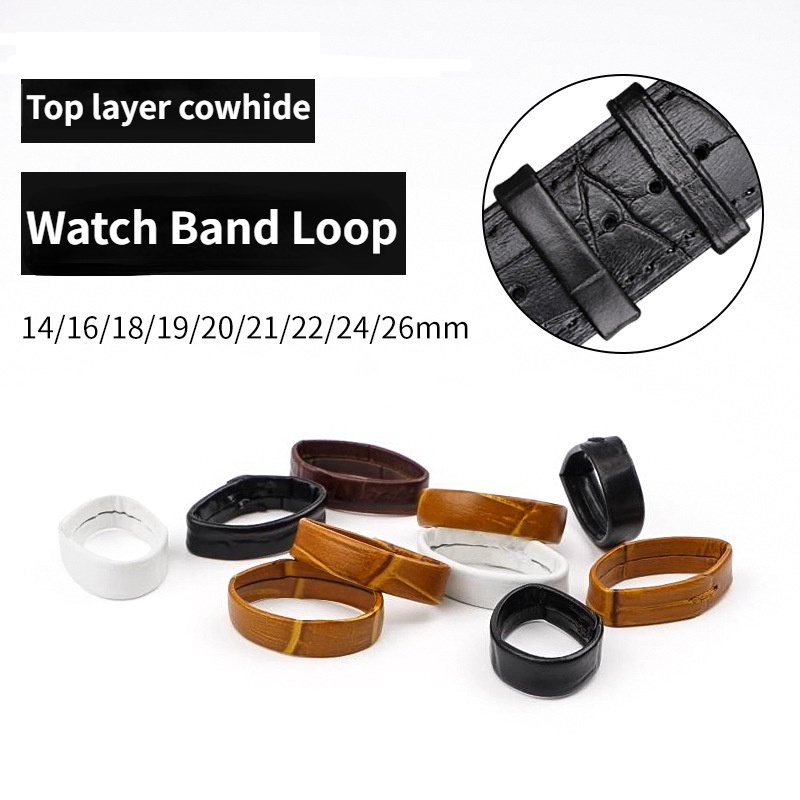 Set 2 Vòng Da Đồng Hồ Đeo Tay 14 16 18 19 20 21 22 24 26mm Giá Đỡ