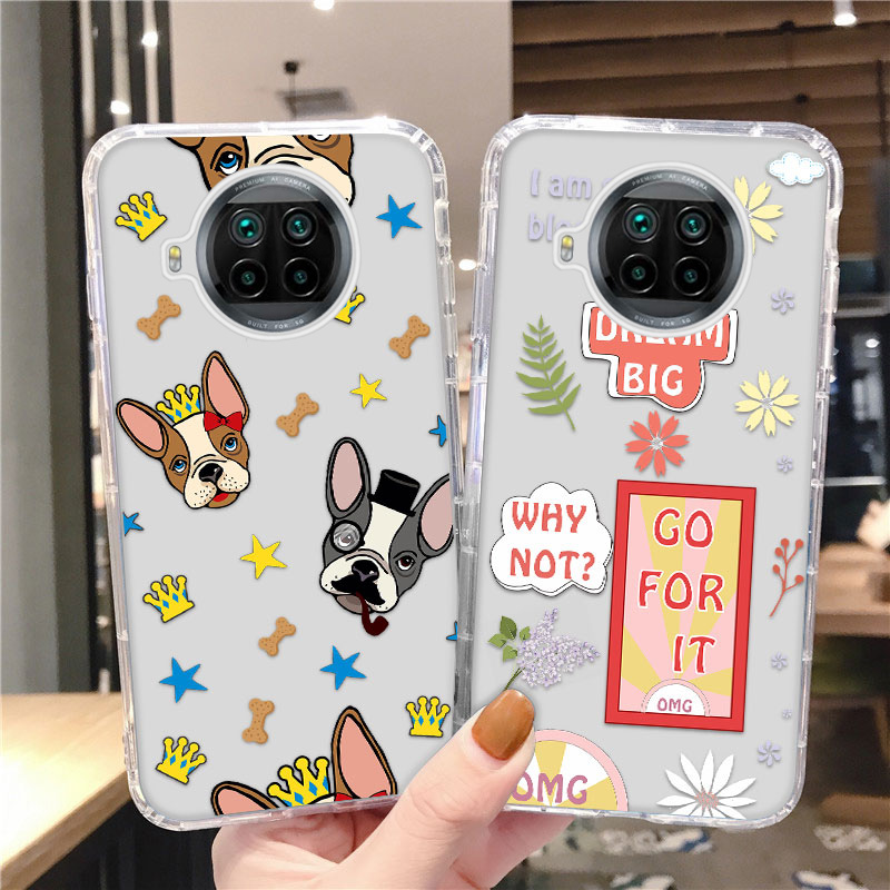 Cute Dog Cheap Case for A9 F11Pro F5 F9 A37 A5 A52 A53 2020 A7 A8 Realme 5 5S 5i 6i 7 Pro 7i C11 C12 C15 C17 Narzo10 A 20Pro Reno4 4G  Airbag Anti-fall Camera Protection Clear Cover