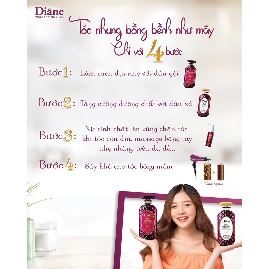 Dầu gội kiểm soát tóc rụng Moist Diane Extra Hair Fall Control 450ml