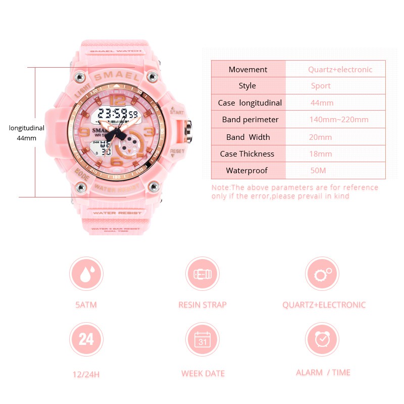 SMAEL Luminous Waterproof Fashion Women's Watch